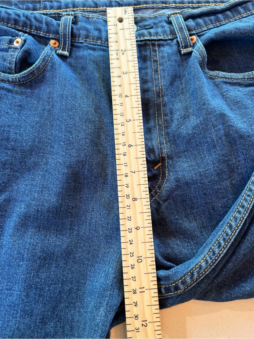 Levi's 505 Regular Fit Straight Leg Men's Blue Jeans 34x32 - Picture 8 of 10